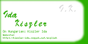 ida kiszler business card